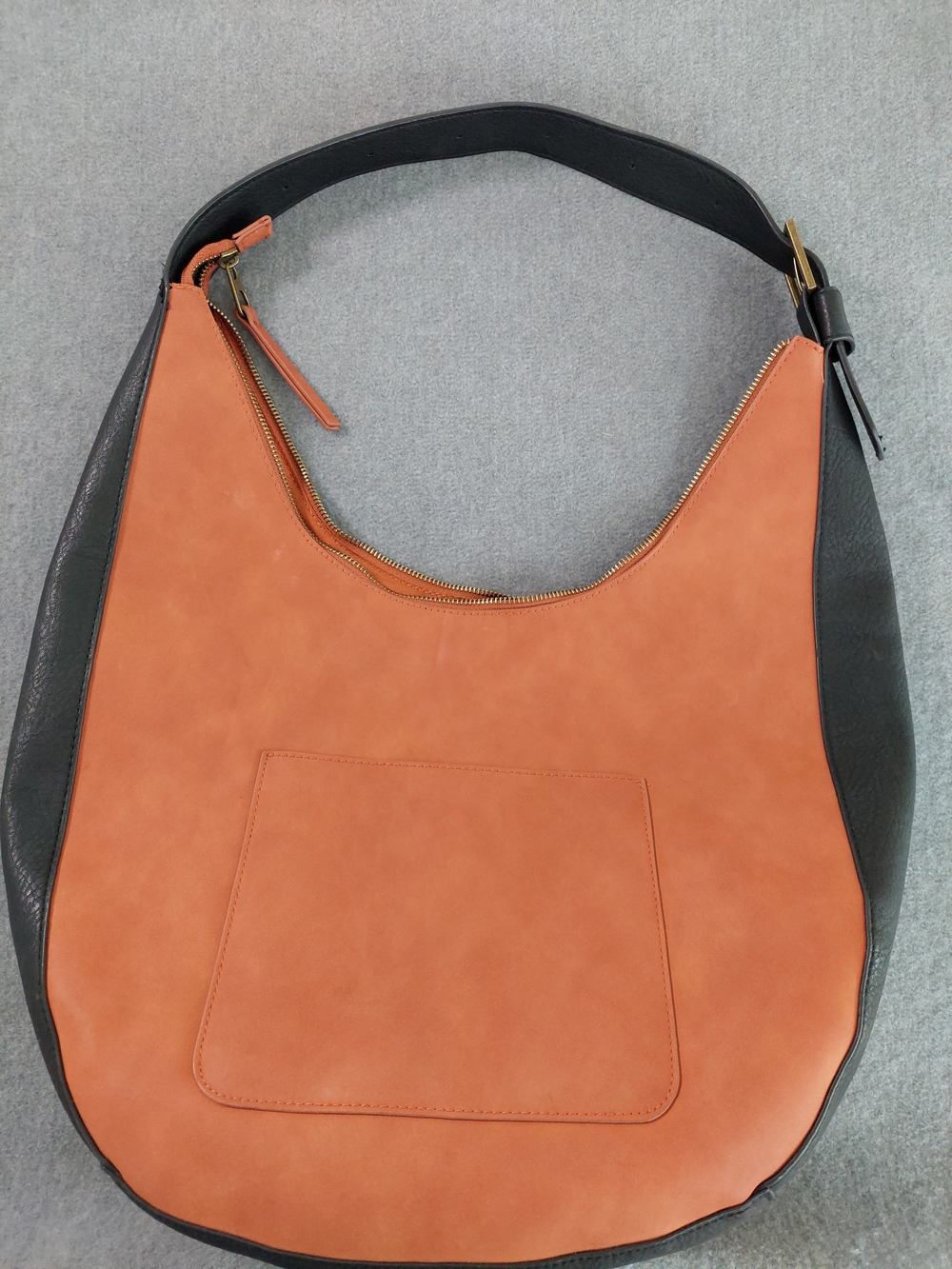 Universal Thread Orange & Black Slouchy Hobo Shoulder Bag Gold Tone Hardware - Picture 2 of 15